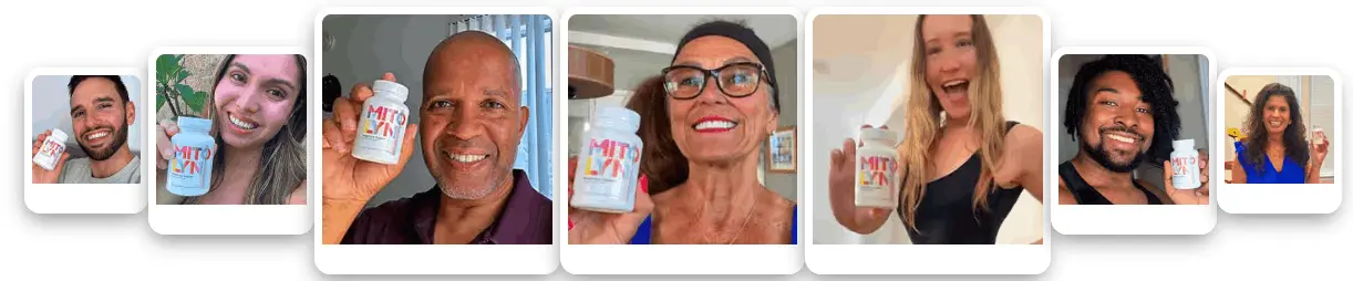 Happy customers holding Mitolyn, showing their satisfaction with the product's amazing results.